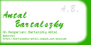 antal bartalszky business card